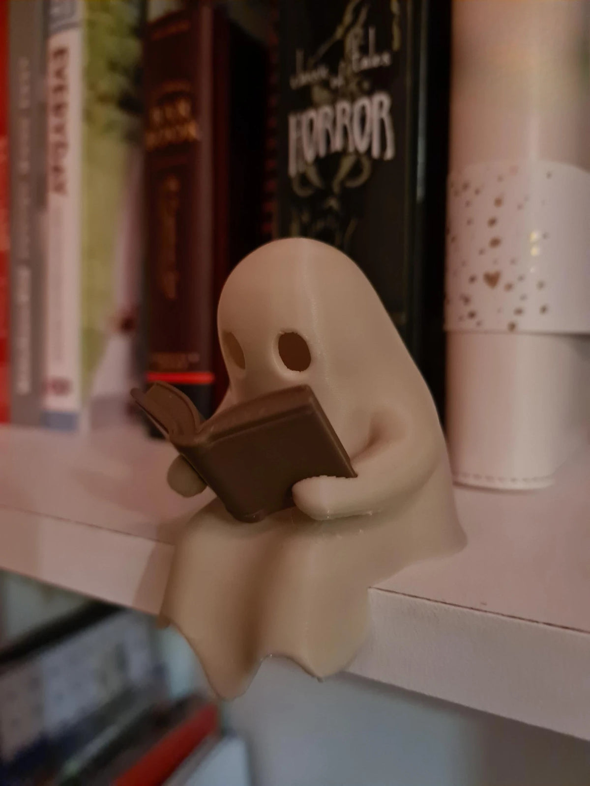 Spooky Ghost Reader Shelf Sitter | Flickering Tealight Ghost Figurine