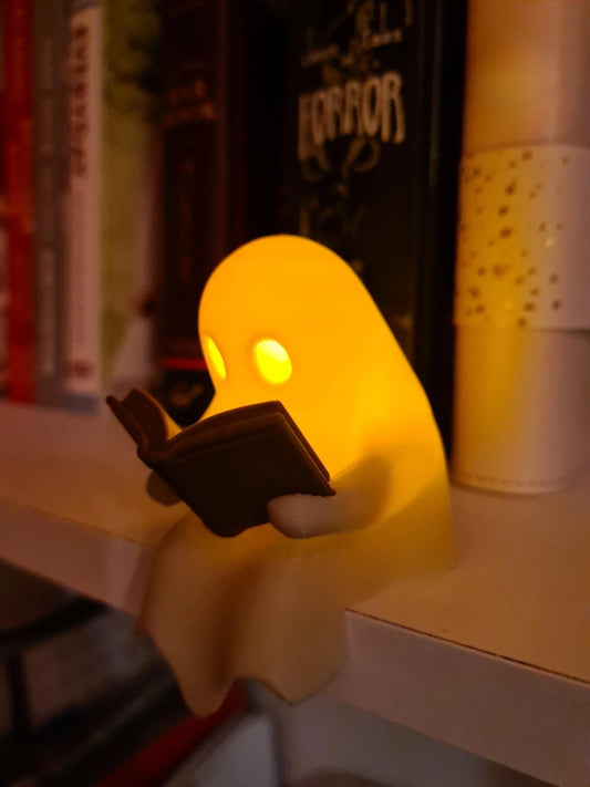 Spooky Ghost Reader Shelf Sitter | Flickering Tealight Ghost Figurine